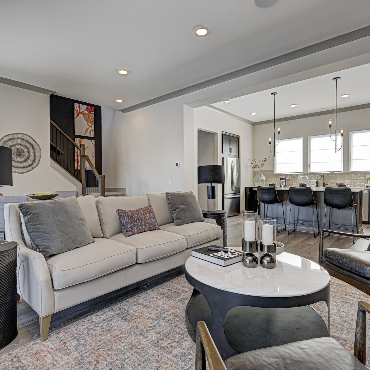 Open Concept Small Kitchen with Living | Old Town Design Group