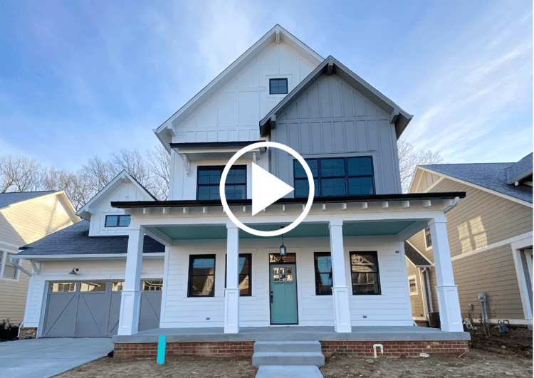 A video showcasing the exterior of a custom home in Carmel, Indiana.